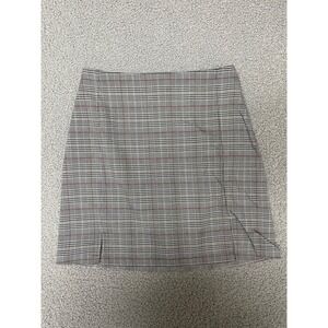 Brandy Melville John Galt Plaid Cara Skirt One Size gray mini‎